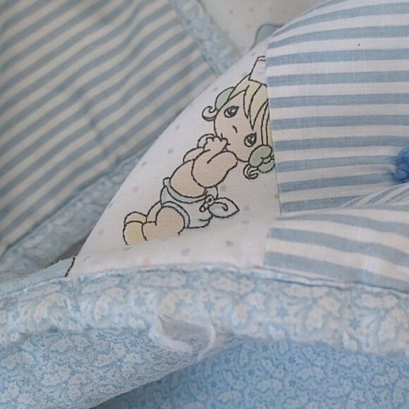 vintage precious moments blue tie ABC lion character print baby quilt retro - Picture 15 of 16